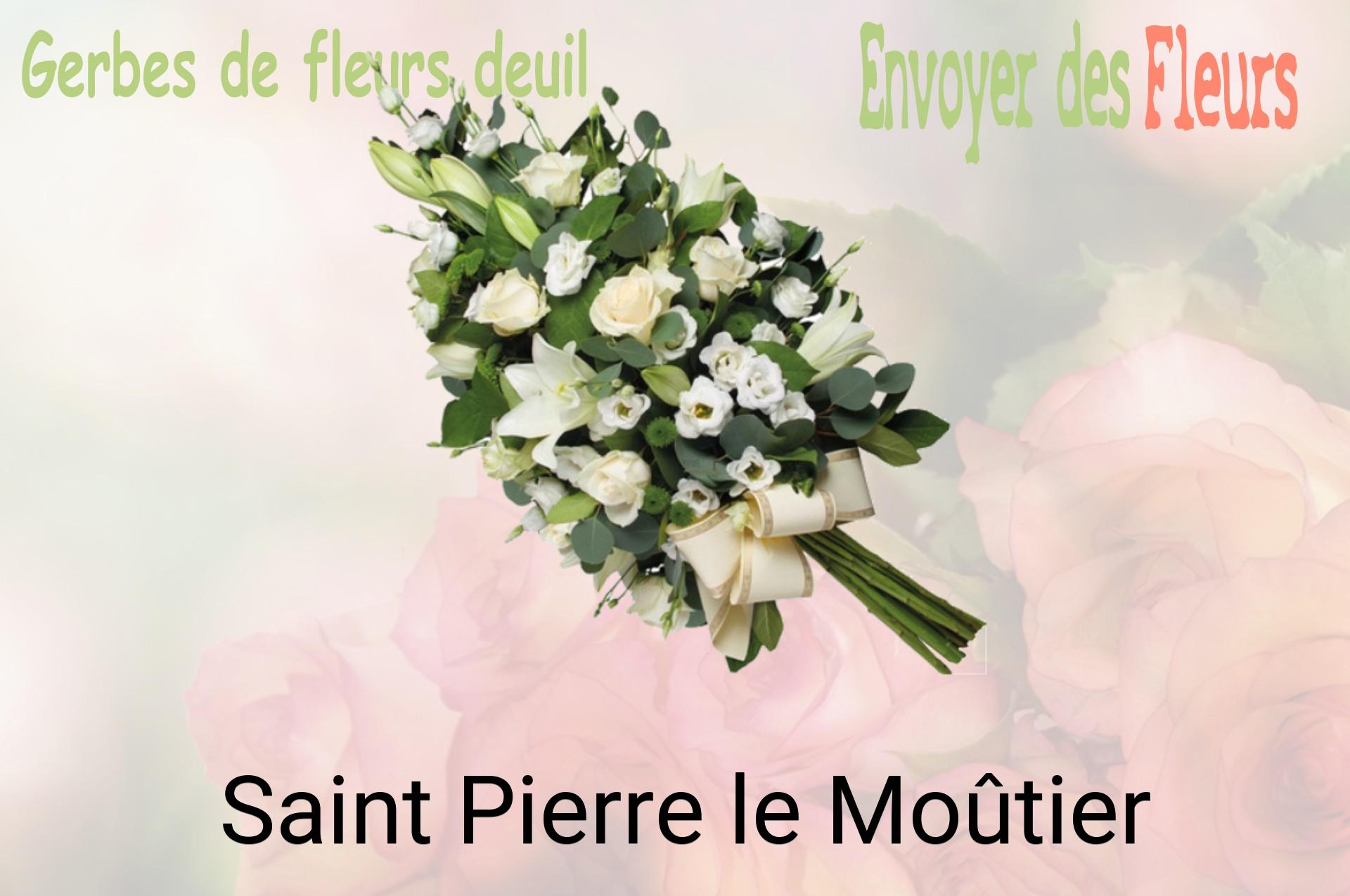 Gerbe de fleurs de deuil livrée à Saint-Pierre-le-Moûtier